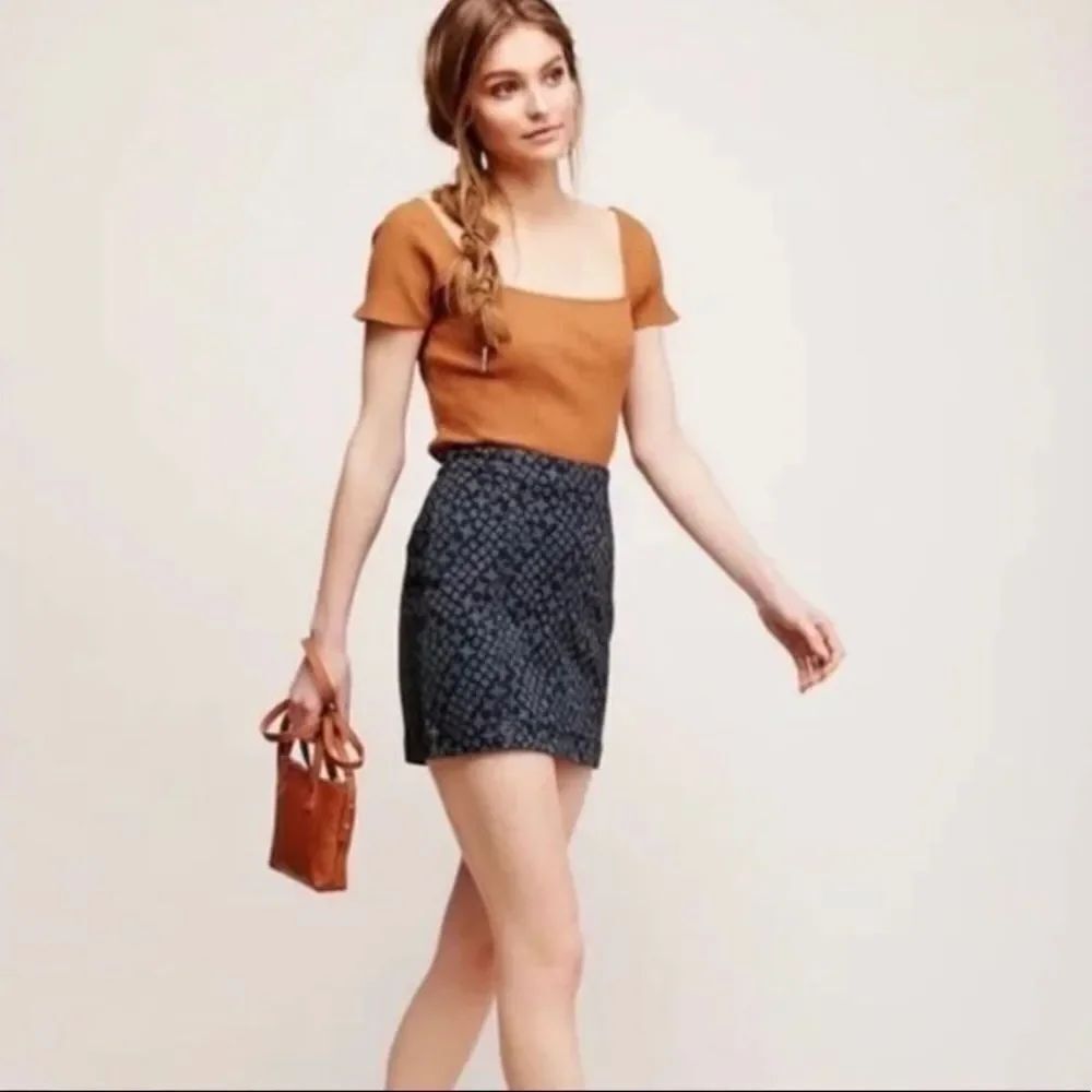 Free People Modern Femme Denim Mini Skirt in Indigo Combo Size 2